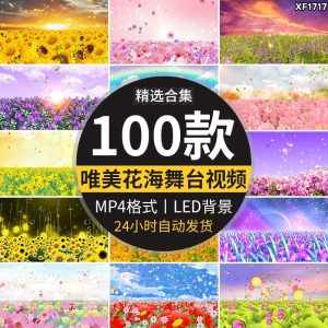 唯美花海向日葵盛世花开花朵鲜花花瓣婚礼飞舞台背景LED视频素材-泰戈创艺资源库