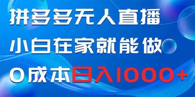 （8450期）拼多多无人直播，小白在家就能做，0成本日入1000+-泰戈创艺资源库