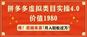 (9238期)拼多多虚拟类目实操4.0:月入轻松过万,价值1980-泰戈创艺资源库