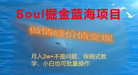 （8531期）Soul掘金蓝海项目细分赛道，做情感价值变现，月入2w+不是问题-泰戈创艺资源库