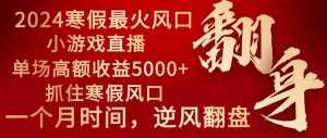 (8766期)2024年最火寒假风口项目 小游戏直播 单场收益5000+抓住风口 一个月直接提车-泰戈创艺资源库