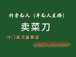 (8902期)抖音无人(半无人)直播卖菜刀日入800+!冷门品流量大,全套教程+软件!-泰戈创艺资源库