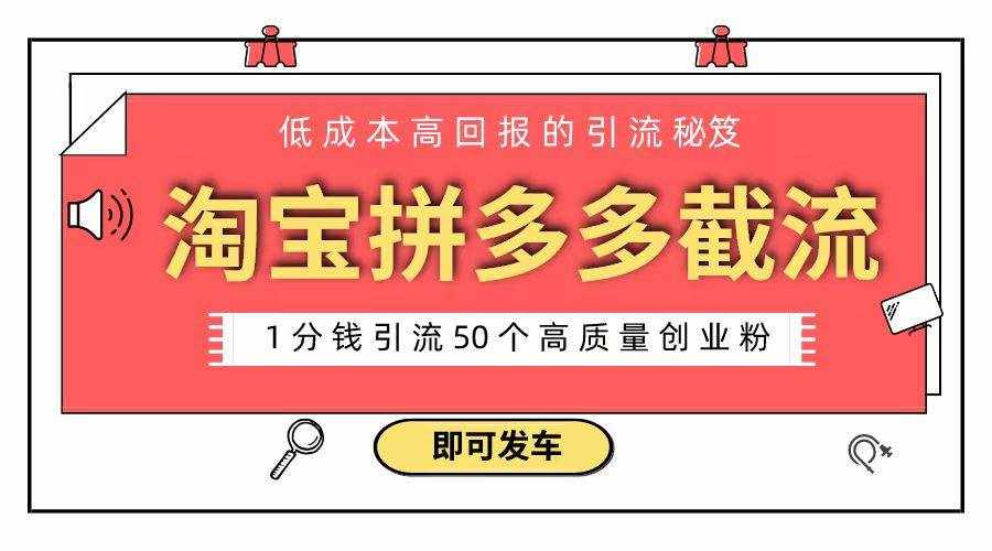 （8787期）淘宝拼多多电商平台截流创业粉 只需要花上1分钱，长尾流量至少给你引流50粉-泰戈创艺资源库