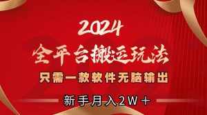 （8482期）2024全平台搬运玩法，只需一款软件，无脑输出，新手也能月入2W＋-泰戈创艺资源库