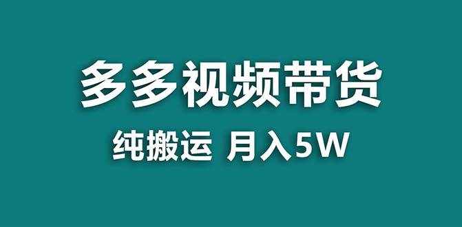 （8491期）【蓝海项目】拼多多视频带货 纯搬运一个月搞了5w佣金，小白也能操作 送工具-泰戈创艺资源库