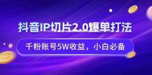 （9132期）抖音IP切片2.0爆单打法，千粉账号5W收益，小白必备-泰戈创艺资源库