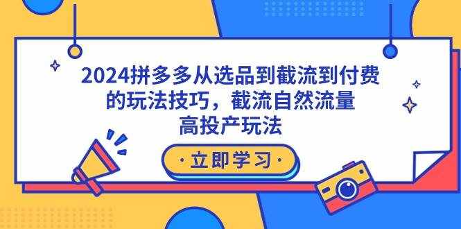 （9037期）2024拼多多从选品到截流到付费的玩法技巧，截流自然流量玩法，高投产玩法-泰戈创艺资源库