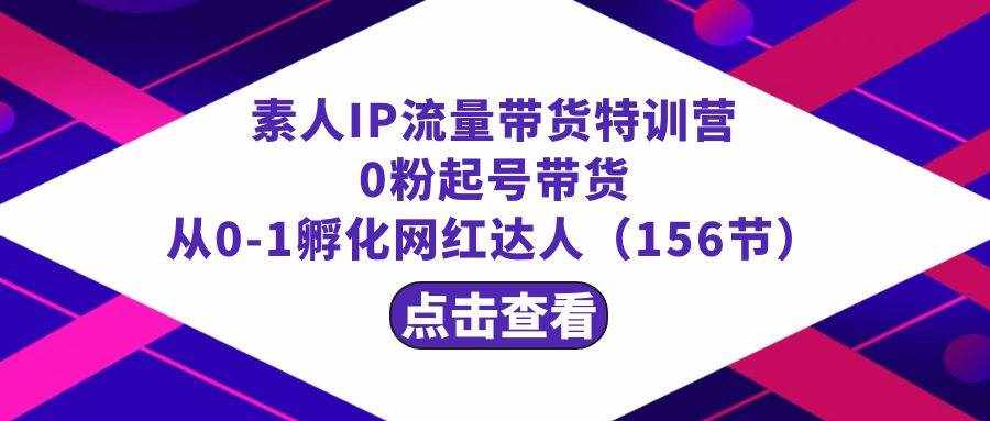 （8776期）繁星·计划素人IP流量带货特训营：0粉起号带货 从0-1孵化网红达人（156节）-泰戈创艺资源库
