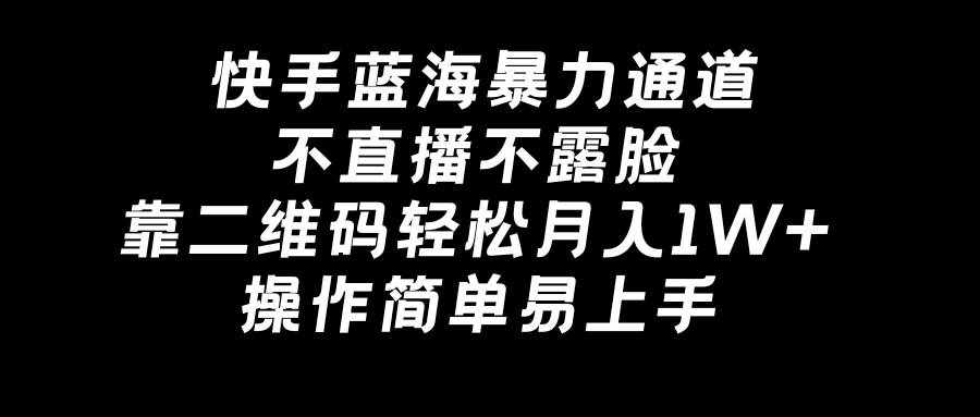 （8961期）快手蓝海暴力通道，不直播不露脸，靠二维码轻松月入1W+，操作简单易上手-泰戈创艺资源库