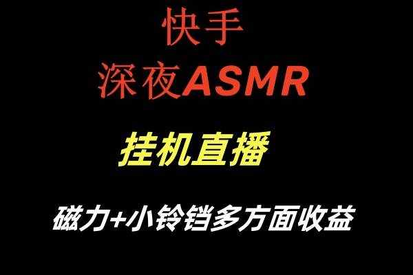 （8757期）快手深夜ASMR挂机直播磁力+小铃铛多方面收益-泰戈创艺资源库