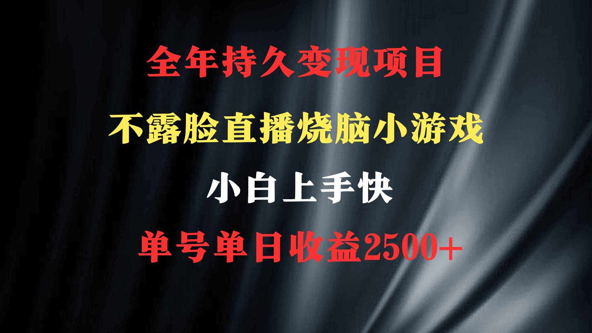 （9168期）2024年 最优项目，烧脑小游戏不露脸直播  小白上手快 无门槛 一天收益2500+-泰戈创艺资源库