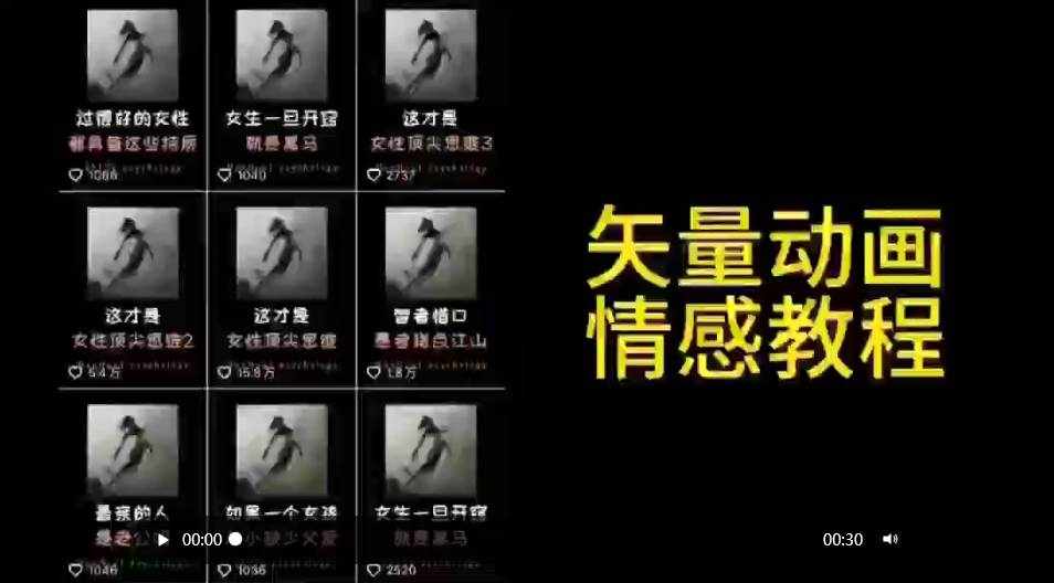 （9334期）矢量动画情感教程：高点赞涨粉，适合情感、思维、创业教育等赛道-泰戈创艺资源库