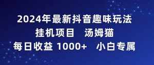 （9083期）2024年最新抖音趣味玩法挂机项目 汤姆猫每日收益1000多小白专属-泰戈创艺资源库