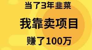 （9100期）当了3年韭菜，我靠卖项目赚了100万-泰戈创艺资源库