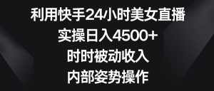 （8865期）利用快手24小时美女直播，实操日入4500+，时时被动收入，内部姿势操作-泰戈创艺资源库