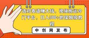 （8793期）选对赛道赚大钱，视频搬运冷门平台，日入500+的保姆级教程-泰戈创艺资源库
