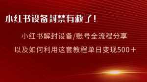（8441期）小红书设备及账号解封全流程分享，亲测有效，以及如何利用教程变现-泰戈创艺资源库