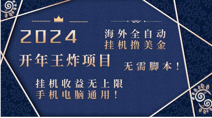 （8494期）2024海外全自动挂机撸美金项目！手机电脑均可，无需脚本，收益无上限！-泰戈创艺资源库