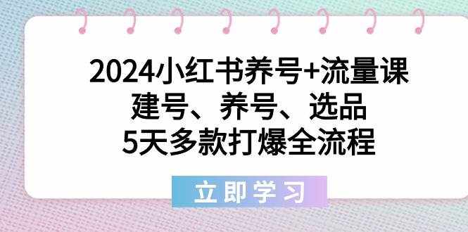 （8974期）2024小红书养号+流量课：建号、养号、选品，5天多款打爆全流程-泰戈创艺资源库