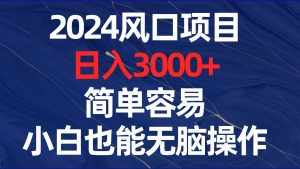 (8432期)2024风口项目,日入3000+,简单容易,小白也能无脑操作-泰戈创艺资源库