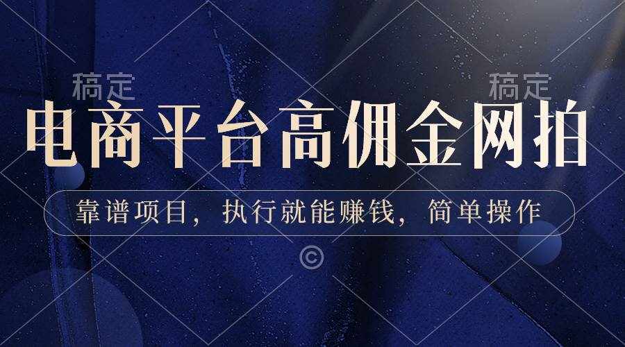 （8728期）电商平台高佣金网拍，靠谱项目，执行就能赚钱，简单操作-泰戈创艺资源库