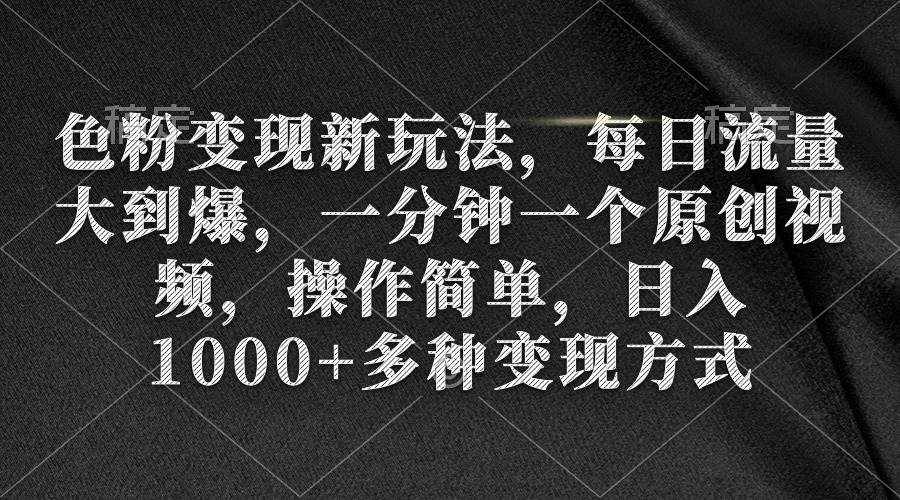 （9282期）色粉变现新玩法，每日流量大到爆，一分钟一个原创视频，操作简单，日入1…-泰戈创艺资源库