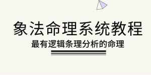 (10372期)象法命理系统教程,最有逻辑条理分析的命理(56节课)-泰戈创艺资源库