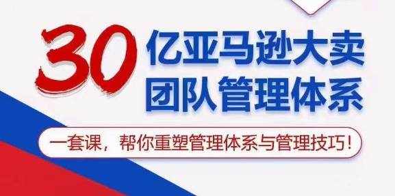 （10622期）30亿 亚马逊 大卖团队管理体系，一套课，帮你重塑管理体系与管理技巧-泰戈创艺资源库