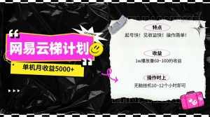 (10063期)最新网易云梯计划网页版,单机月收益5000+!可放大操作-泰戈创艺资源库