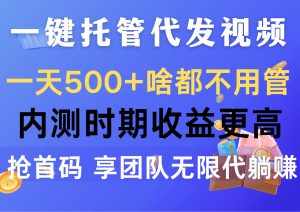 (10327期)一键托管代发视频,一天500+啥都不用管,内测时期收益更高,抢首码,享…-泰戈创艺资源库