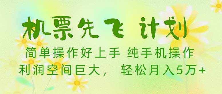 （10099期）机票 先飞计划！用里程积分 兑换机票售卖赚差价 纯手机操作 小白月入5万+-泰戈创艺资源库