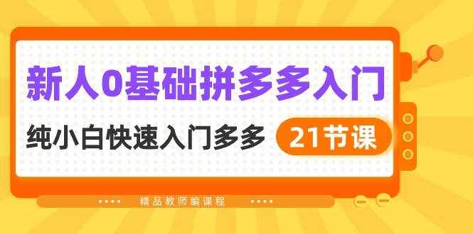 （10299期）新人0基础拼多多入门，​纯小白快速入门多多（21节课）-泰戈创艺资源库