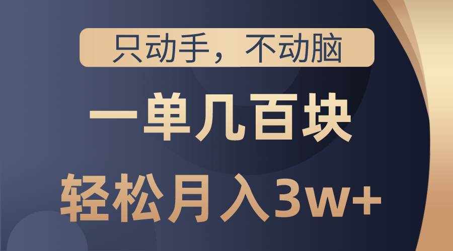 （10561期）只动手不动脑，一单几百块，轻松月入3w ，看完就能直接操作，详细教程-泰戈创艺资源库