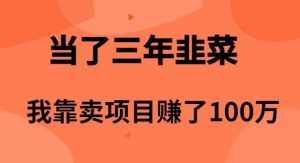（10149期）当了3年韭菜，我靠卖项目赚了100万-泰戈创艺资源库