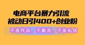 (10168期)电商平台暴力引流,被动日引400+创业粉不发作品,不截流,不发私信-泰戈创艺资源库