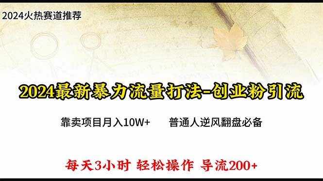 （10151期）2024年最新暴力流量打法，每日导入300+，靠卖项目月入10W+-泰戈创艺资源库
