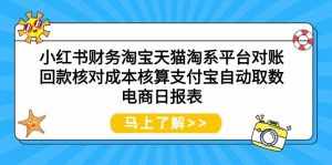 (9628期)小红书财务淘宝天猫淘系平台对账回款核对成本核算支付宝自动取数电商日报表-泰戈创艺资源库