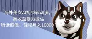 (10593期)海外美女AI视频转动漫,高收益暴力搬运,听话照做,轻松月入10000+-泰戈创艺资源库