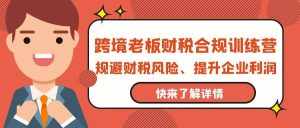(9838期)跨境老板-财税合规训练营,规避财税风险、提升企业利润-泰戈创艺资源库
