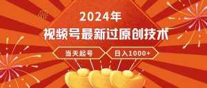 (9565期)2024年视频号最新过原创技术,当天起号,收入稳定,日入1000+-泰戈创艺资源库
