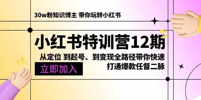（10666期）小红书特训营12期：从定位 到起号、到变现全路径带你快速打通爆款任督二脉-泰戈创艺资源库