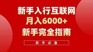 (10058期)互联网新手月入6000+完全指南 十年创业老兵用心之作,帮助小白快速入门-泰戈创艺资源库