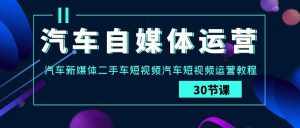 (9561期)汽车-自媒体运营实战课:汽车-新媒体二手车短视频汽车短视频运营教程-泰戈创艺资源库