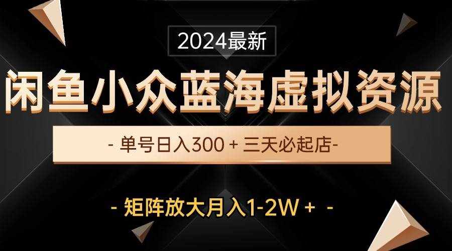 （10336期）最新闲鱼小众蓝海虚拟资源，单号日入300＋，三天必起店，矩阵放大月入1-2W-泰戈创艺资源库