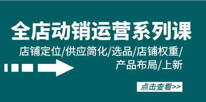 （9845期）全店·动销运营系列课：店铺定位/供应简化/选品/店铺权重/产品布局/上新-泰戈创艺资源库