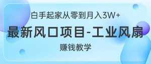 (10663期)白手起家从零到月入3W+,最新风口项目-工业风扇赚钱教学-泰戈创艺资源库