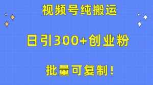 （10186期）批量可复制！视频号纯搬运日引300+创业粉教程！-泰戈创艺资源库