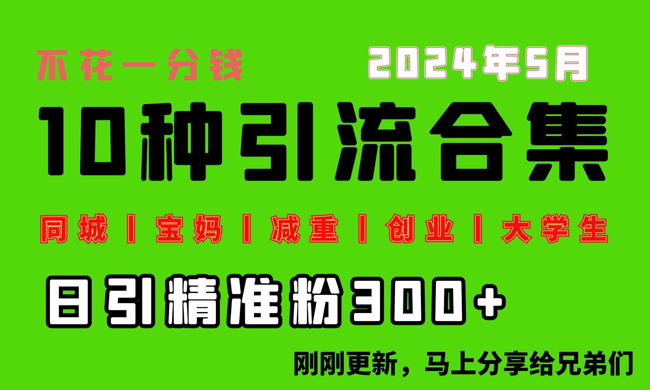 （10545期）0投入，每天搞300+“同城、宝妈、减重、创业、大学生”等10大流量！-泰戈创艺资源库