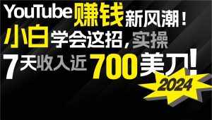 (9647期)2024 YouTube赚钱新风潮!小白学会这招,7天收入近7百美金!-泰戈创艺资源库
