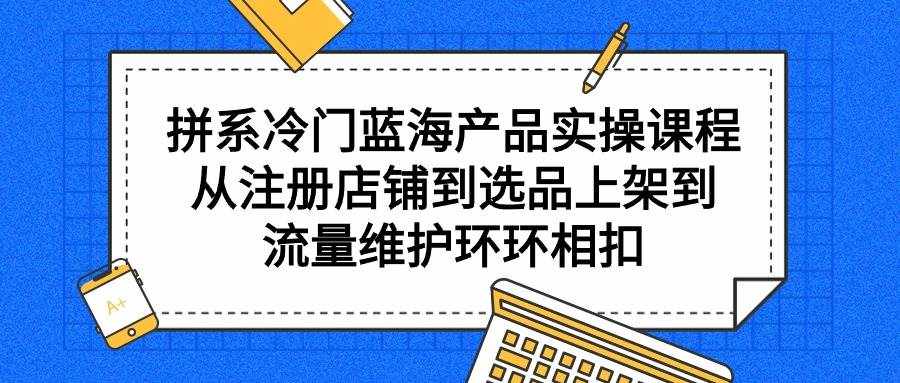 （9527期）拼系冷门蓝海产品实操课程，从注册店铺到选品上架到流量维护环环相扣-泰戈创艺资源库